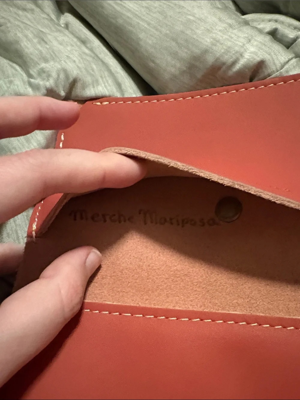 Portland Leather Hand Stamped Berry Pink Rancher Wallet - Picture 5 of 5